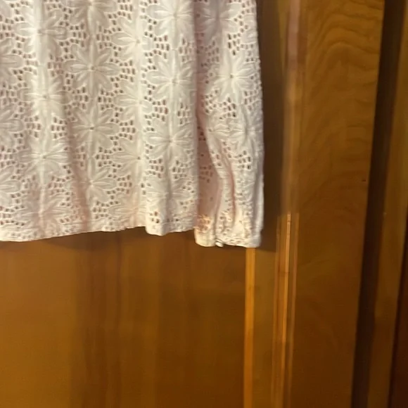 L’affaire peach eyelet cotton top; medium - Picture 5 of 9